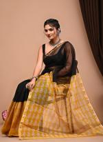 Cotton Black  Digital Printed Saree